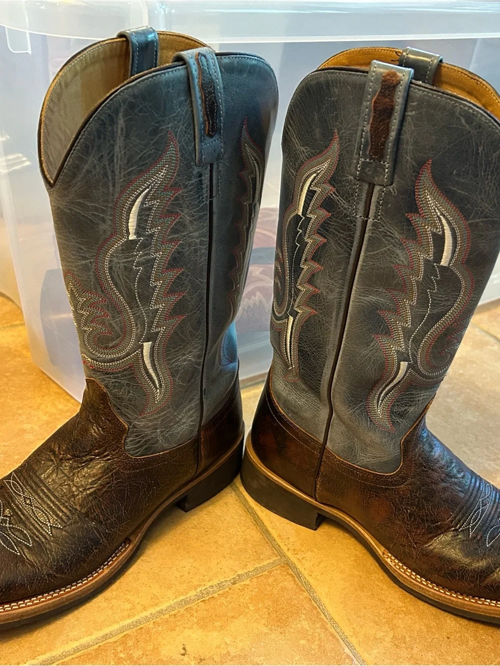 Old West men 8.5 turquoise cowboy boots